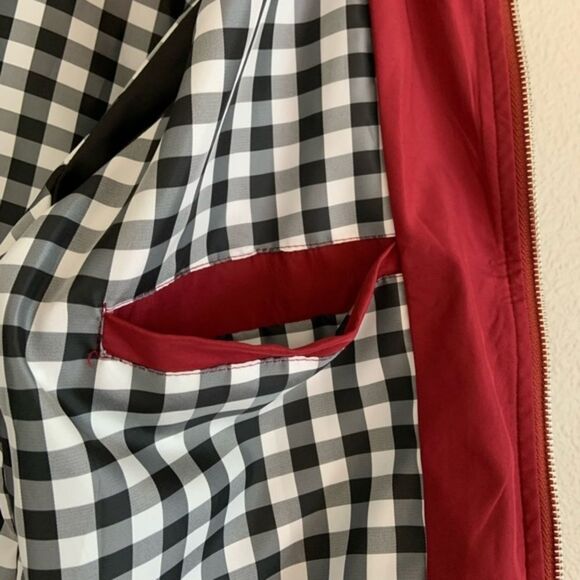 NWOT Tanming Slim Casual Bomber Jacket Size S Red - Picture 9 of 11